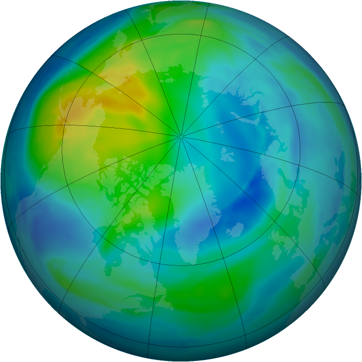 Arctic ozone map for 23 October 2005